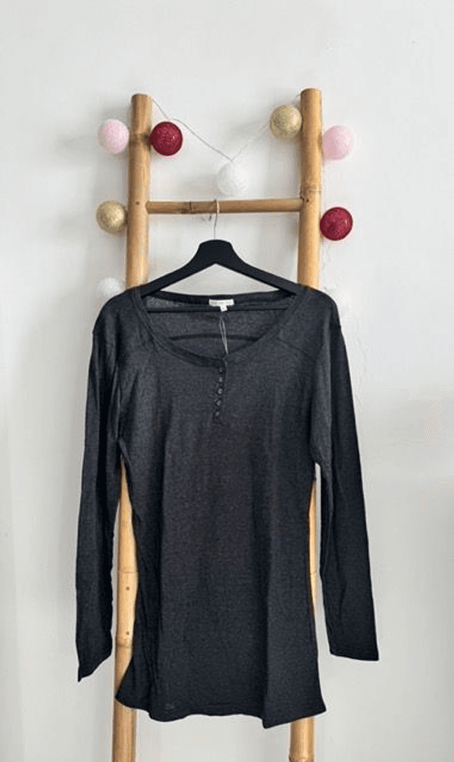 Haut noir/gris foncé femme