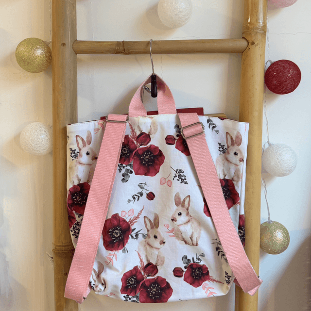 Sac à dos lapin fleuri