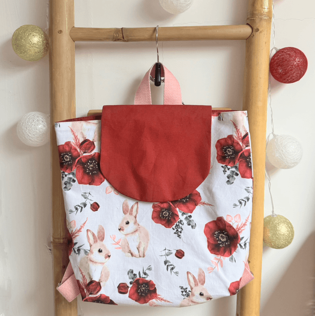 Sac à dos lapin fleuri